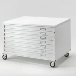 Cassettiera a 7 cassetti A0 con ruote - 144x96x73H cm- BIANCO
