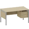 Cattedra Latte con gonna e cassettiera - 140x80x76H cm