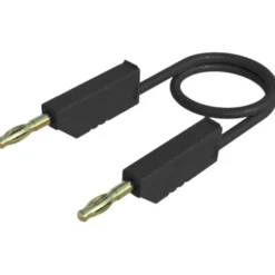 Cavetto di collegamento 100 cm connettori a banana 4mm - nero