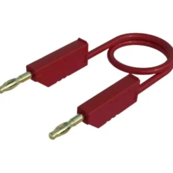 Cavetto di collegamento 100 cm connettori a banana 4mm - rosso