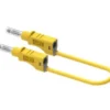 Cavetto di collegamento giallo 25 cm - Connettori a banana 4 mm