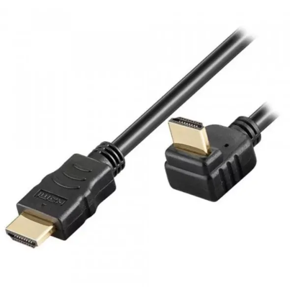 Cavo HDMI High Speed con Ethernet A/A M/M Angolato 1 m Nero