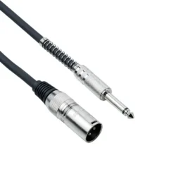 Cavo microfonico 2 m XLR-JACK 6,3 mm Mono NERO