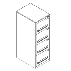 ClassificatoreVerticalea 4 cassetti50x68x140H cm GRIGIO