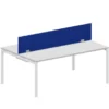 Composizione scrivania con pannello fonoassorbente BLU 180X124X76HBIANCO