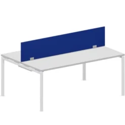 Composizione scrivania con pannello fonoassorbente BLU 180X124X76HBIANCO