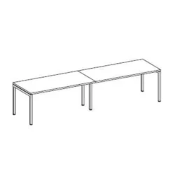Composizione scrivanie 280X80X76H BIANCO/Telaio Grigio Argento