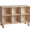 Contenitore 6 caselle - 105x41x70h cm - ripiani LATTE struttura color legno