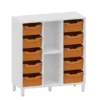 Contenitore su ruote Latte con 10 vaschette Arancia - 100x42,6x112,8H cm