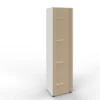 Contieni & proteggi - Contenitore con serratura 4 ante - Latte e rovere - 52x42,6x198,8