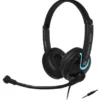 Cuffie con microfono EDU-255M on-ear stereo con jack singolo + Adattatore 2 Jack da 3,5mm