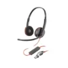 Cuffie Poly Blackwire 3220 Stereo USB-C Black Headset +USB-C/A Adapter