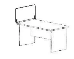 Divisorio in melaminico in appoggio su scrivania 80x42 cm
