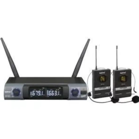 Doppio radiomicrofono UHF ad archetto