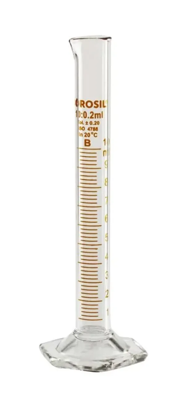 Graduated cylinder, tall, 10 mL, Borosil