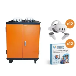 Kit CampusCart VR - 12 Visori Meta Quest 3S 256GB con Carrello, Mozaik 3Y