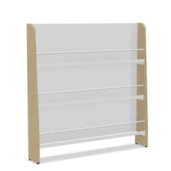 Libreria frontale a muro 100x15x100H cm bianca e rovere
