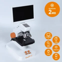 MicroCampus Auge 2 - Microscopio digitale per la didattica 40x-1600x 2MP, LCD 7", HDMI, SD