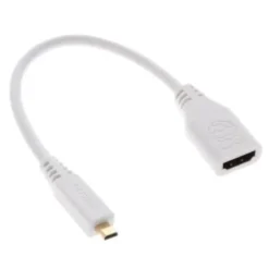 Micro HDMI Male to HDMI Female Cable White