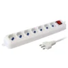 Multipresa 7 Posti Italiana Bipasso / Schuko Cavo 5m