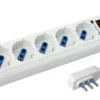 Multipresa 5 Posti Italiana Bipasso / Schuko con spina angolata 16A