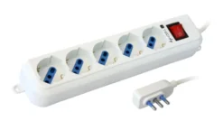 Multipresa 5 Posti Italiana Bipasso / Schuko con spina angolata 16A