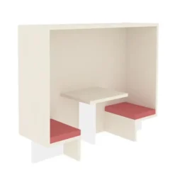NICCHIA CON CUSCINI E TAVOLINO CM 200X60X168H - LATTE cuscini ROSSI