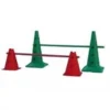 Ostacolo composto da 2 coni forati ed asta in PVC, altezza cm. 30