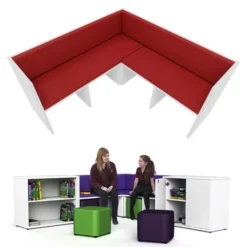 Panca Zioxi angolare Reading Nook 142x142x76H cm (4 posti) - ROSSO TOMATO (ITA08)