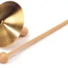 Piattello in ottone 64 mm con supporto in legno