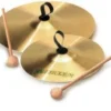 Piatto in ottone 25 cm con maniglia e battente