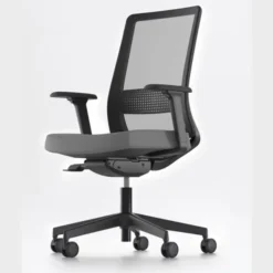 Poltroncina AXIS senza braccioli e schienale in rete colore nero