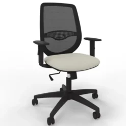 Poltroncina docente color Sabbia e struttura nera