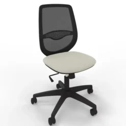 Poltroncina docente senza braccioli color Sabbia e struttura nera