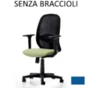 Poltroncina girevole con schienale in rete alto (SENZA braccioli) CAT.C - Azzurro