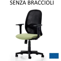 Poltroncina girevole con schienale in rete alto (SENZA braccioli) CAT.C - Azzurro