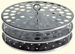 Porta-Provette in Acciaio 30 Fori con Ø 21 mm Ø 155 mm