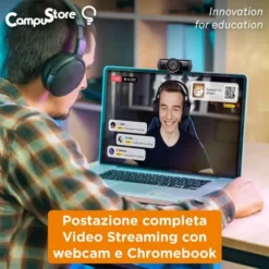Postazione completa Video Streaming con webcam e Chromebook