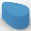 POUF A PETALO 65x42x35H - AZZURRO - ECOPELLE IGNIFUGA