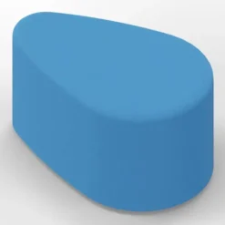 POUF A PETALO 65x42x35H - AZZURRO - ECOPELLE IGNIFUGA