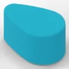 POUF A PETALO 65x42x35H - AZZURRO TURCHESE - ECOPELLE IGNIFUGA
