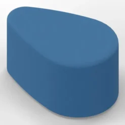 POUF A PETALO 65x42x46H - BLU - ECOPELLE IGNIFUGA