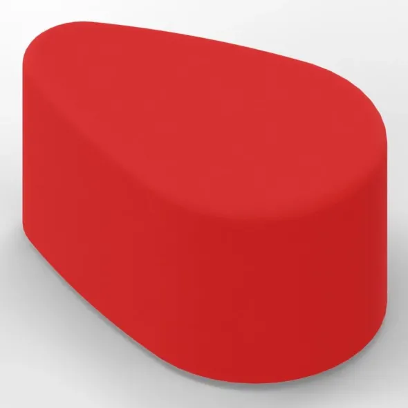 POUF A PETALO 65x42x46H - ROSSO - ECOPELLE IGNIFUGA