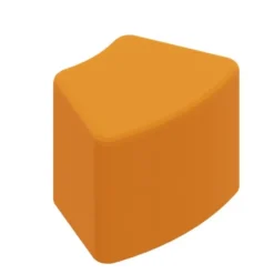 POUF A 45° 58x42x35H - ARANCIO - ECOPELLE IGNIFUGA