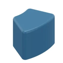 POUF A 45° 58x42x35H - BLU - ECOPELLE IGNIFUGA