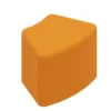 Pouf a 45° 58x42x46h cm - arancione - ecopelle ignifuga