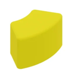 POUF A 60° 76x42x46H - GIALLO - ECOPELLE IGNIFUGA