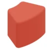 POUF A 45° 58x42x35H - ROSSO - ECOPELLE IGNIFUGA