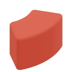 POUF A 60° 76x42x35H - ROSSO - ECOPELLE IGNIFUGA
