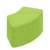 POUF A 60° 76x42x46H - VERDE PERA - ECOPELLE IGNIFUGA